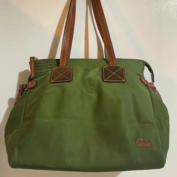 Dooney Bourke green nylon satchel handbag - Picture 12 of 13